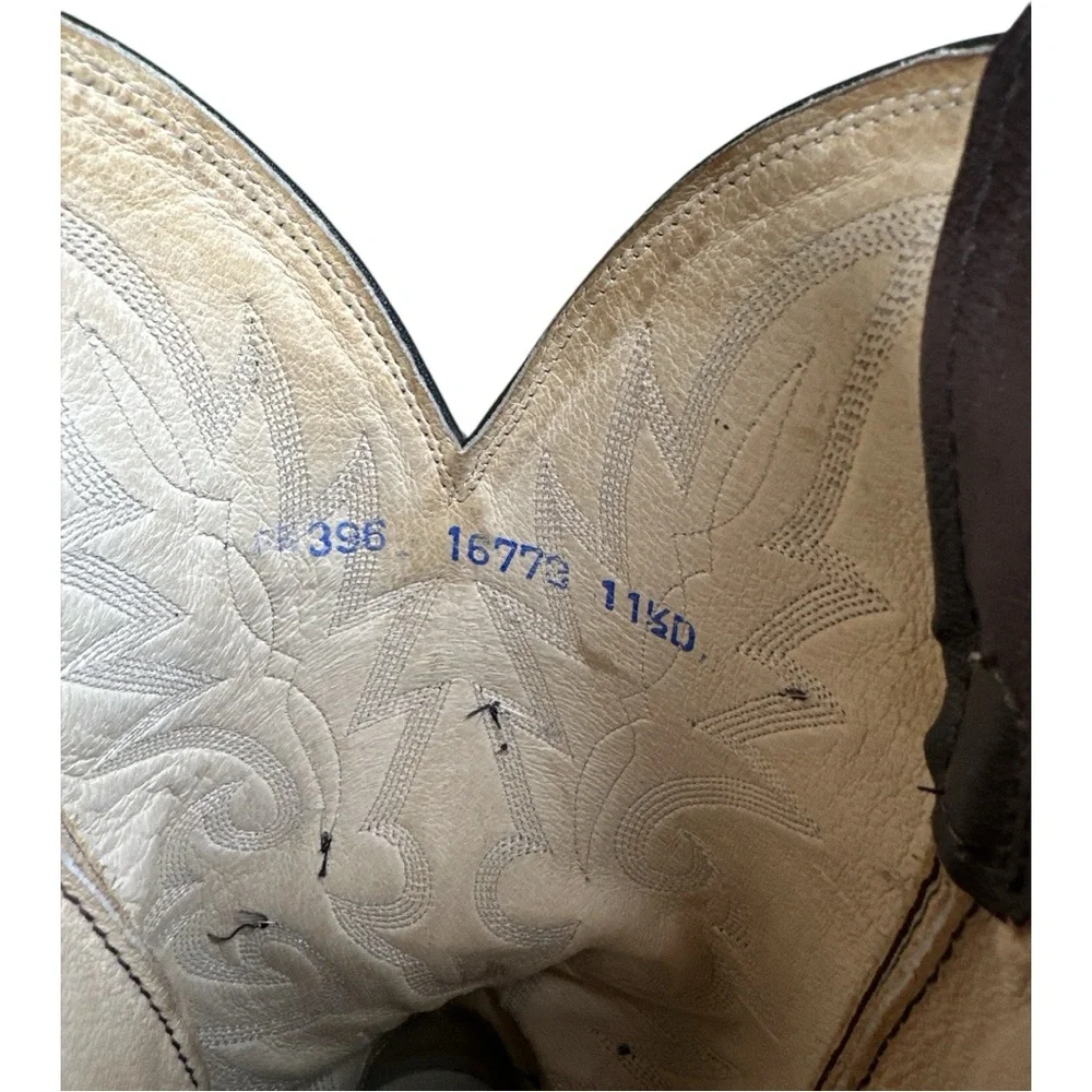 Dan Post Leather Western Cowboy Boots Men’s Size 11.5 Burgundy Brown - Picture 8 of 10